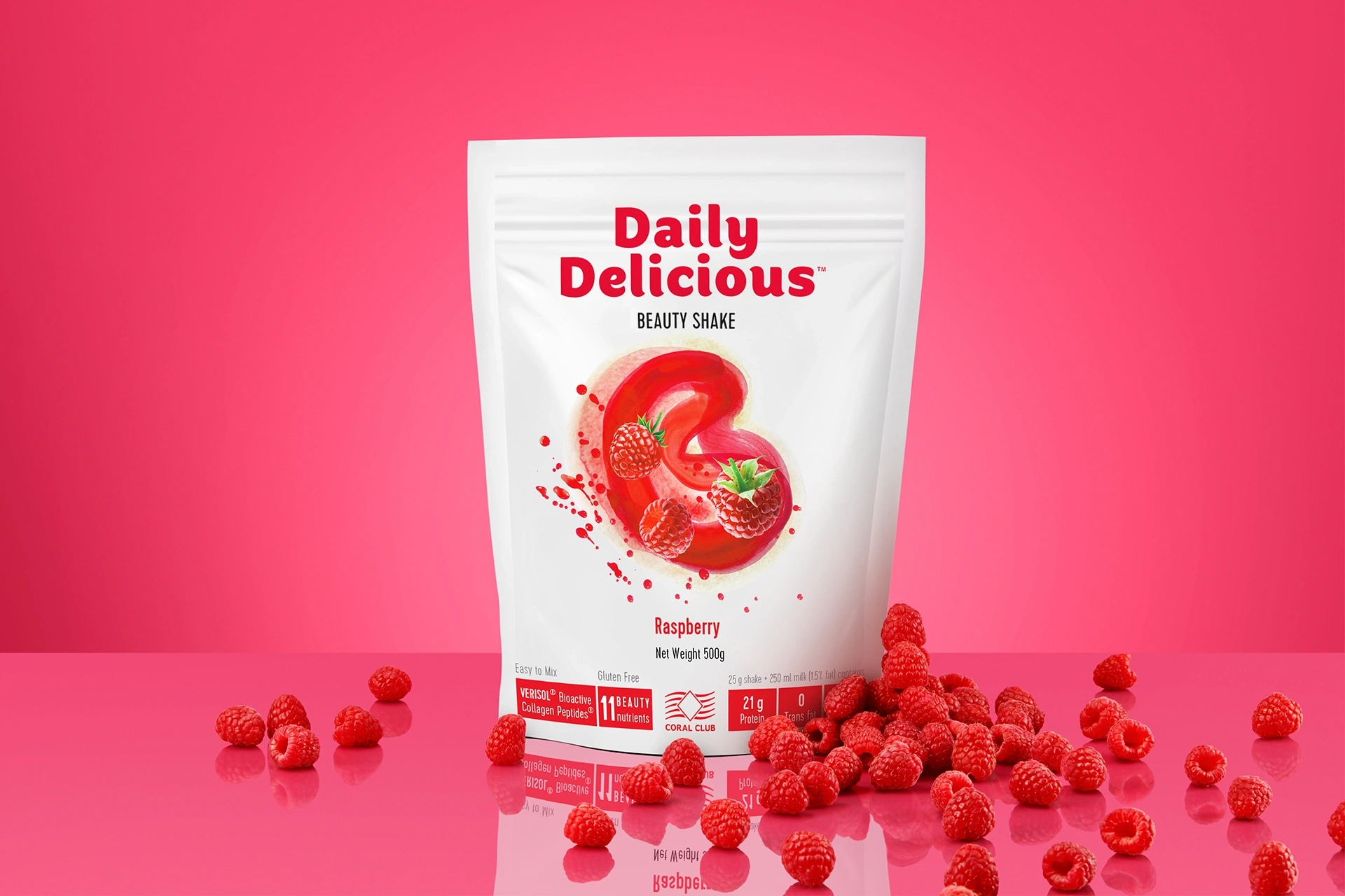 Daily Delicious Beauty Shake o smaku malinowym